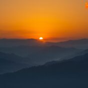 Sunrise in Munnar with beautiful mountain views
